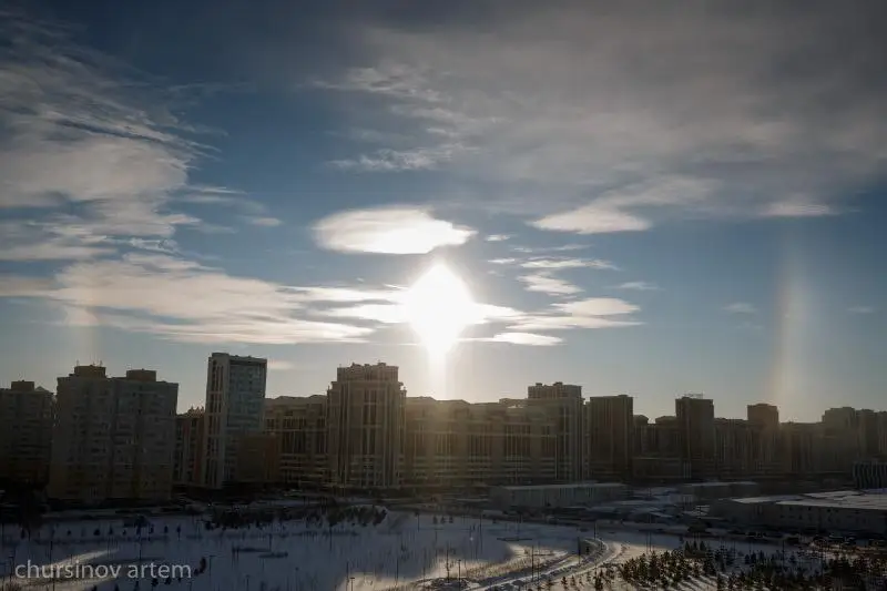 Огромное гало появилось над столицей