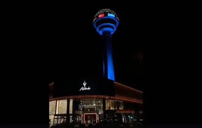 Башню Атакюле в Анкаре подсветили в цвета флага Казахстана