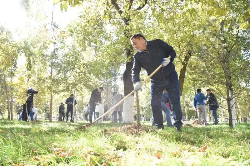 Общегородской субботник провели в Акмолинской области