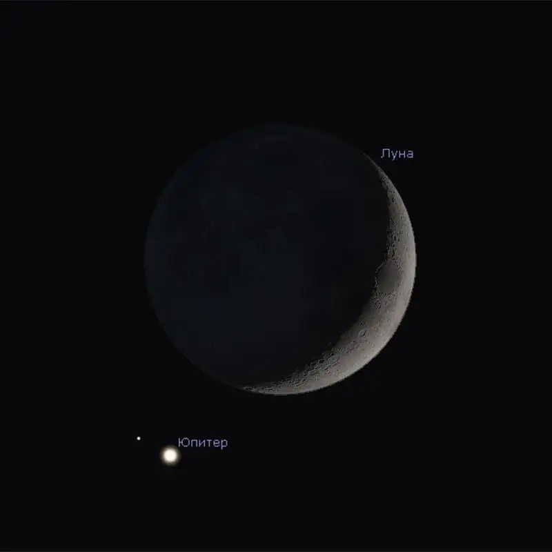 В последний день октября Луна сблизится с Юпитером