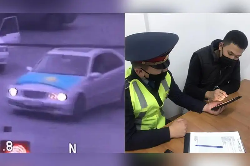 Водители устроили дрифт на парковке вокзала в Атырау