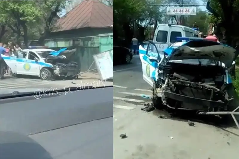 Трое полицейских пострадали в ДТП в Алматы