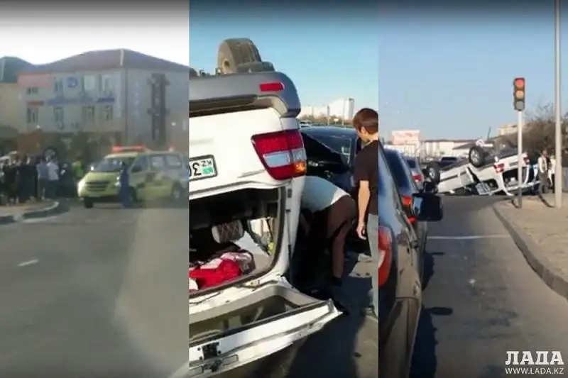 Внедорожник перевернулся в Актау