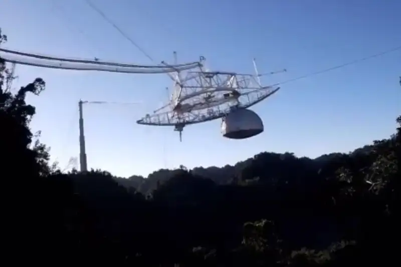 Видео крушения телескопа «Аресибо» появилось в сети