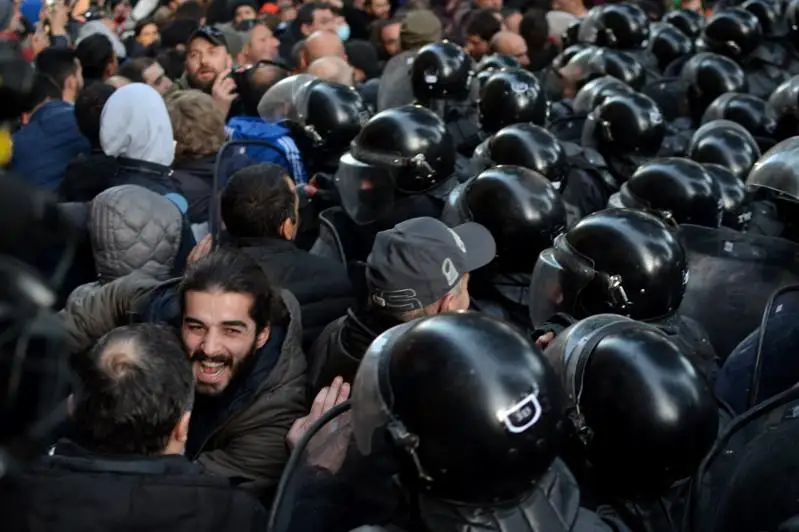 Протестная акция прошла у здания парламента Грузии