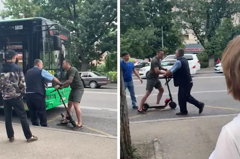 Избитый водитель автобуса простил самокатчика в Алматы