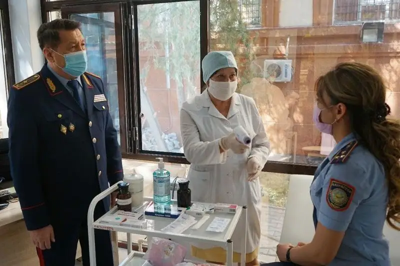 Медпункты и санитарные посты созданы во всех подразделениях полиции Жамбылской области