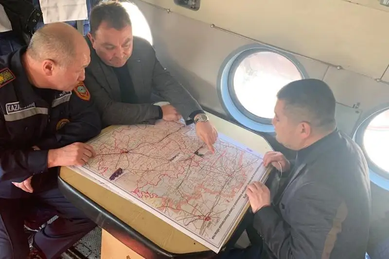 Совершен облет паводкоопасных участков Акмолинской области