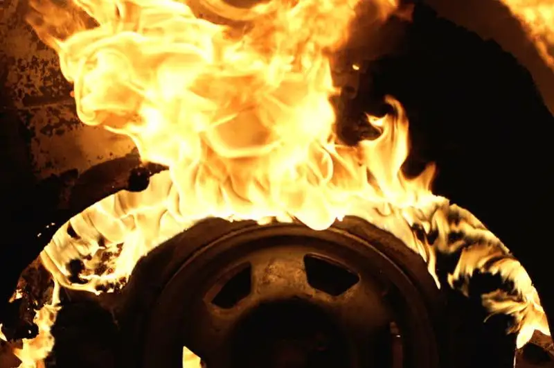 УАЗик сгорел в Петропавловске