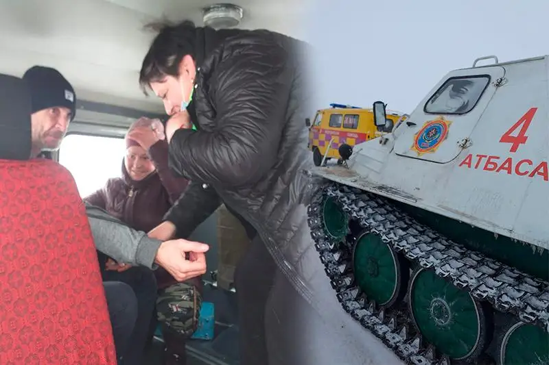 Получивший травму акмолинец  был спасен из снежного заноса