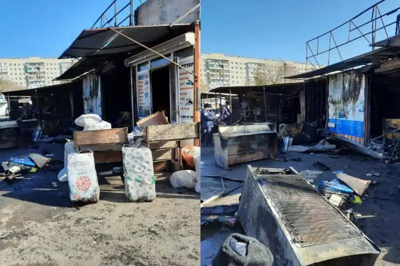 Задержаны подозреваемые в поджоге контейнеров на рынке «Арай» в Караганде