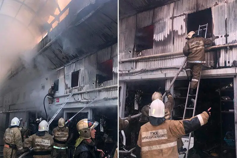 Пожар на рынке «Жибек жолы» в Алматы ликвидирован