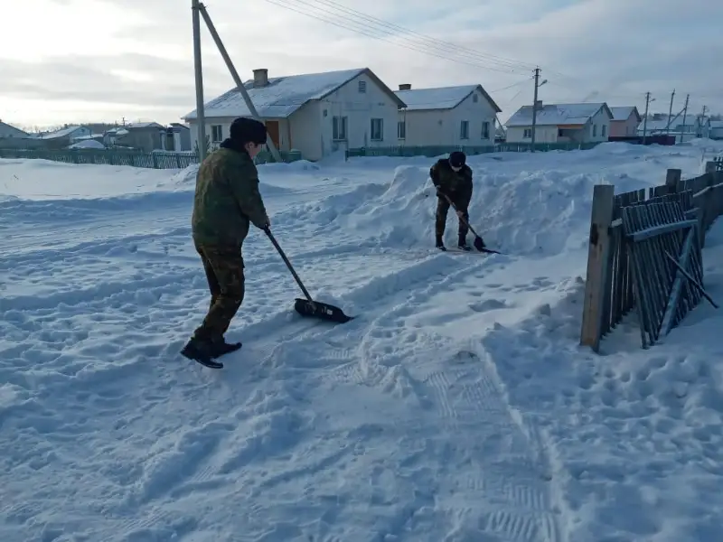 «Біз біргеміз»: во дворах пожилых людей убрали снег спасатели СКО