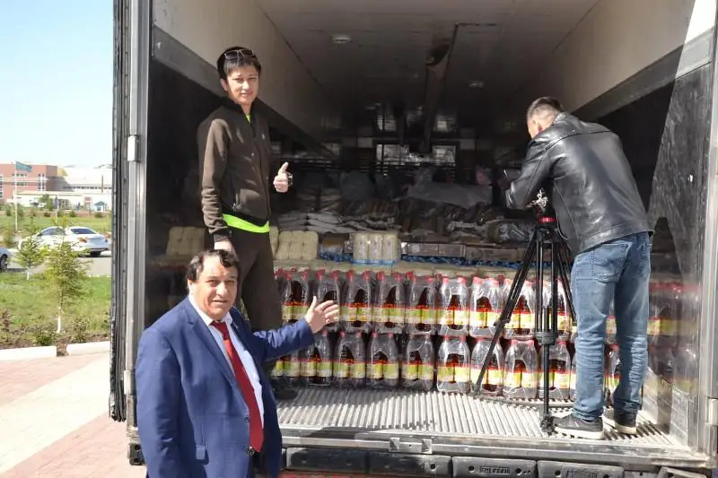 Гуманитарный груз отправили из Западного Казахстана в Мактааральский район