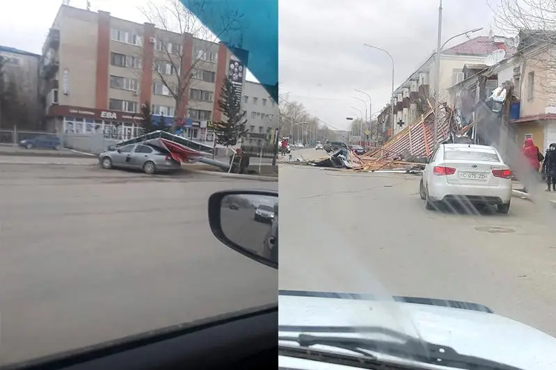 Во время шторма три остановки упали на жителей Кокшетау