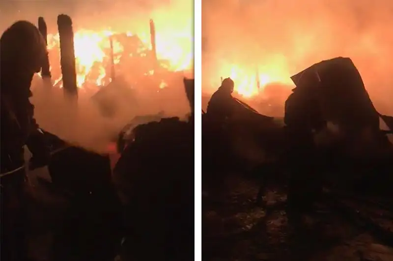 Крупный пожар в крестьянском хозяйстве в ВКО: подозревают поджог