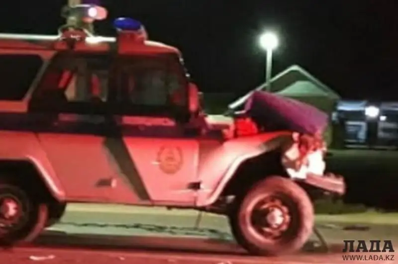 Полицейский УАЗ попал в ДТП в Мангистау