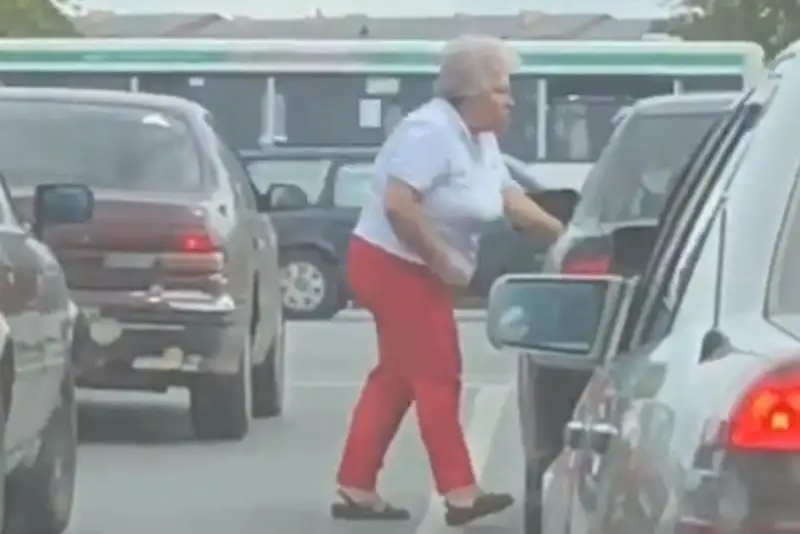 Пожилая женщина избила водителя и повредила авто в Караганде