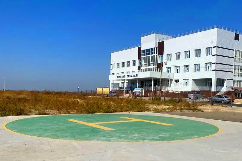 Вертолетную площадку для райбольницы построил туркестанский предприниматель