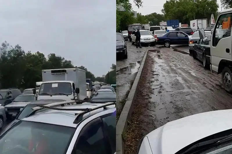 Огромные пробки у блокпостов Алматы разъяснили в полиции