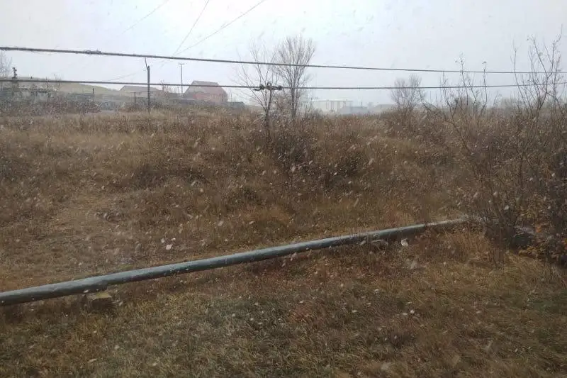 Снег с дождем идет в Акмолинской области