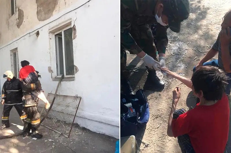 Мужчину спасли  во время пожара в Семее