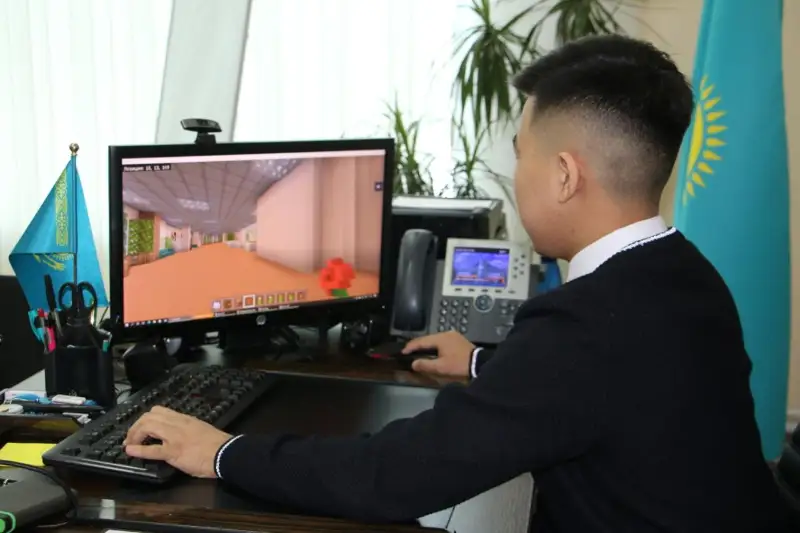 Точную копию школы построили в Minecraft ученики НИШ Петропавловска