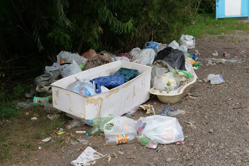 Мусор на дачных остановках выбрасывают даже при полицейских в Петропавловске