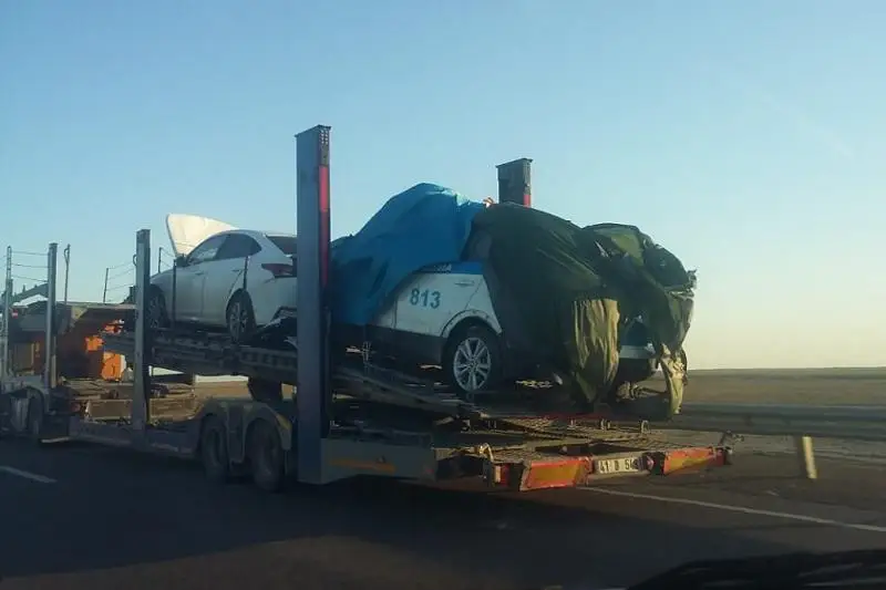 Полицейский автомобиль вылетел в кювет в Мангистауской области