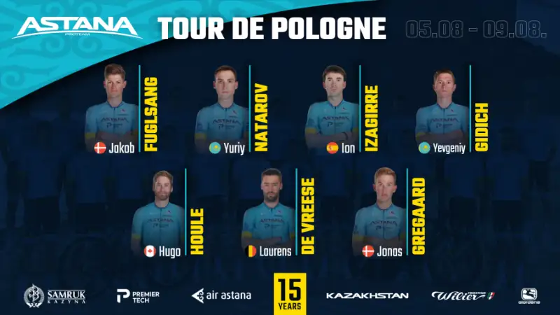 Велокоманда «Астана» назвала  состав на «Тур Польши»