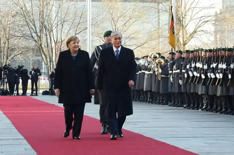 Опубликовано  видео официальной встречи Касым-Жомарта Токаева и Ангелы Меркель