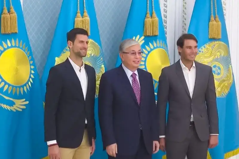 Видео встречи Касым-Жомарта Токаева со звездами мирового тенниса появилось в Сети