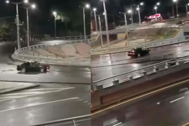 Ночной дрифт на развязке в Алматы: водитель задержан