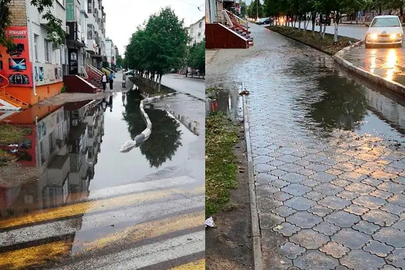 В каналы Венеции превратил ливень улицы Петропавловска