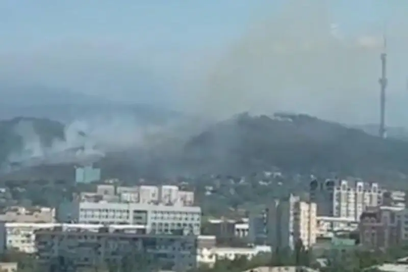 Склон горы Кок-Тобе горит в Алматы