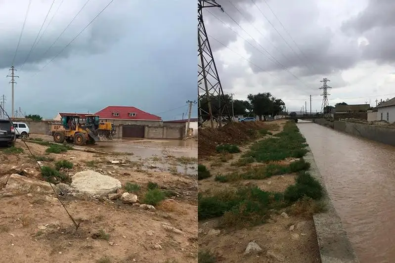 Улицы затопило в Форт-Шевченко после сильных дождей