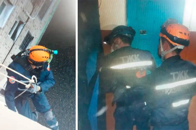 Павлодарские спасатели спустились с крыши в квартиру, где кричал о помощи малыш