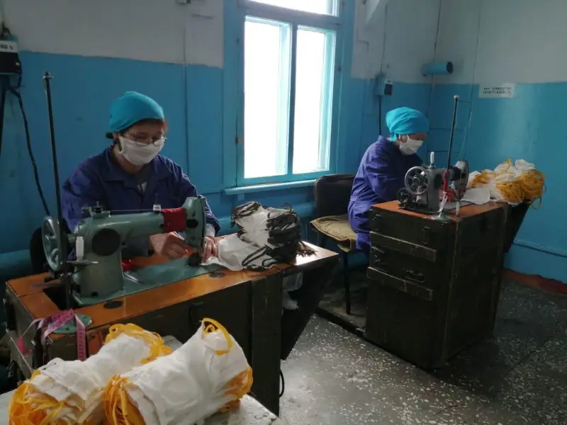 Швейный цех 40-й военной базы «Отар» начал пошив масок