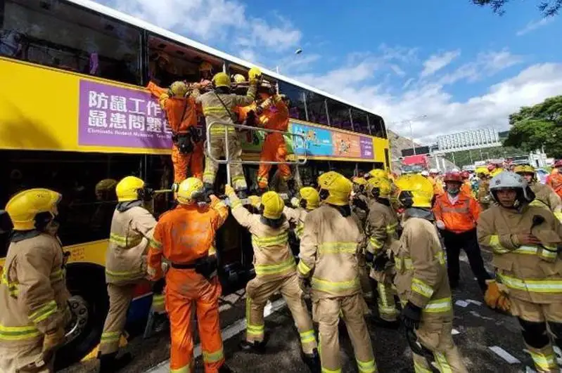 77 человек пострадали при столкновении двухэтажных автобусов в Гонконге