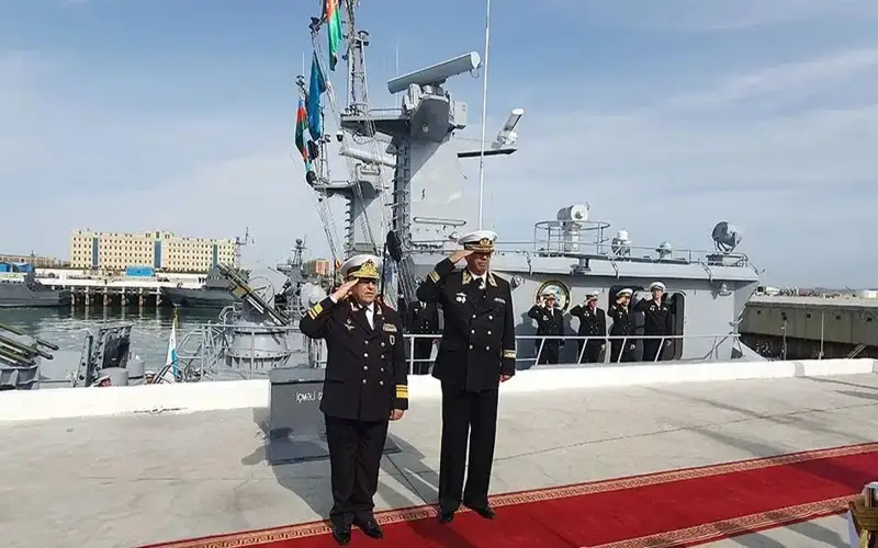 Kazakh warships arrive in Baku for joint military drill