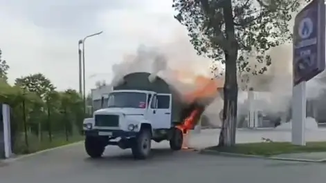 көлік өртенді