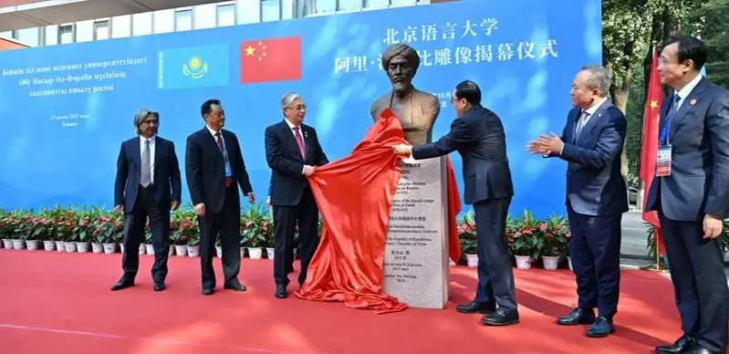 President Kassym-Jomart Tokayev participates in the ceremony of inauguration of Al-Farab bust President Kassym-Jomart Tokayev participates in the ceremony of inauguration of Al-Farab bust