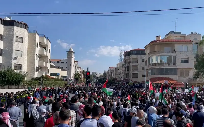 митинги в Иордании в поддержку Палестины
