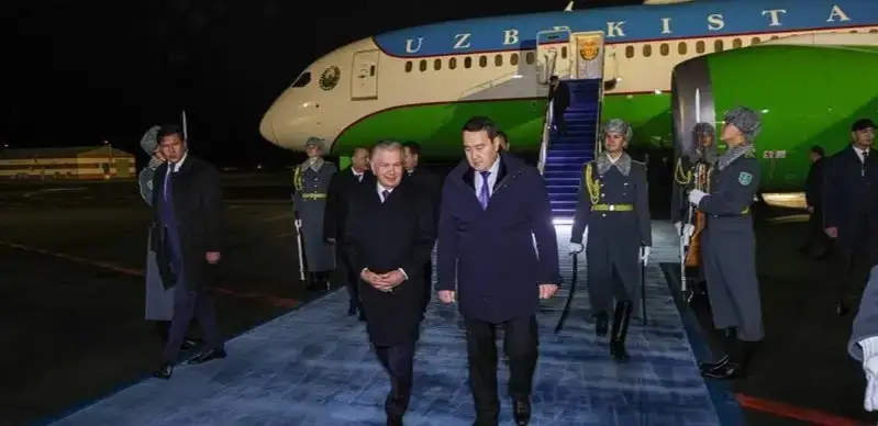 President of Uzbekistan Shavkat Mirziyoyev arrives in  Astana