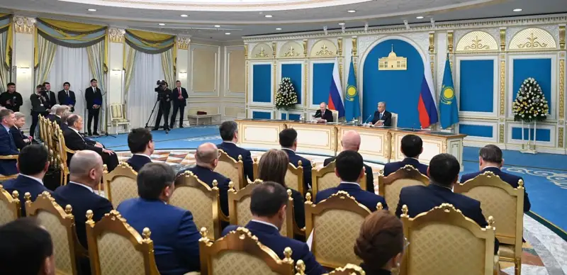 Токаев и Путин брифинг для СМИ