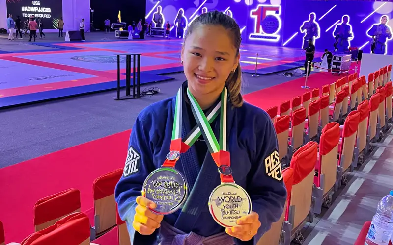Юная казахстанка выиграла два «серебра» на чемпионате мира по джиу-джитсу в Абу-Даби