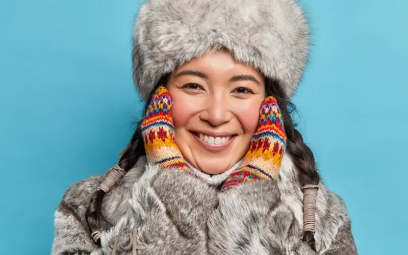 зима женщина