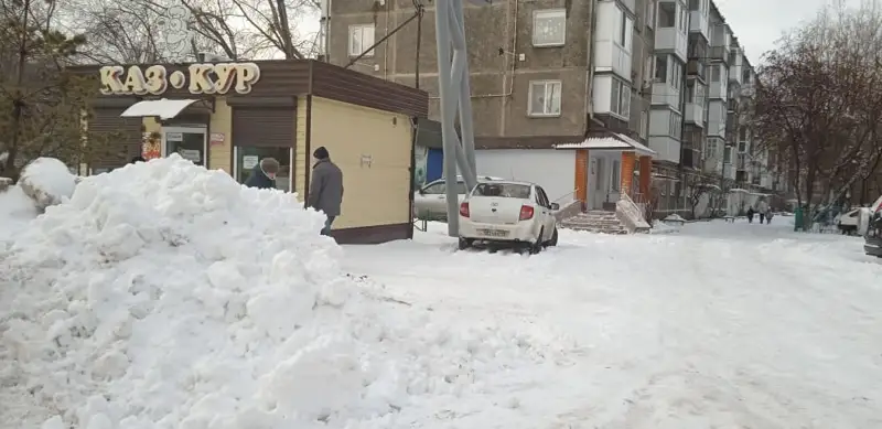 уборка снега в Петропавловске 