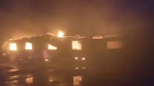 пожар на складе с зерном в Тоболе