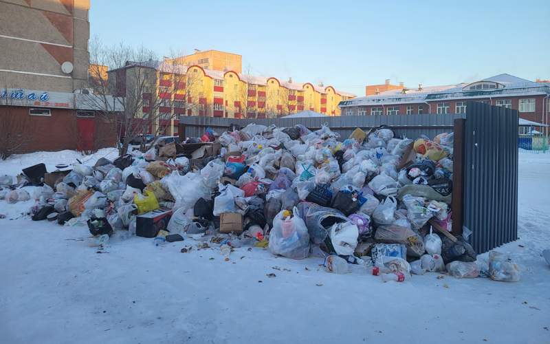Из-за мороза не вывозят мусор в Петропавловске мусор